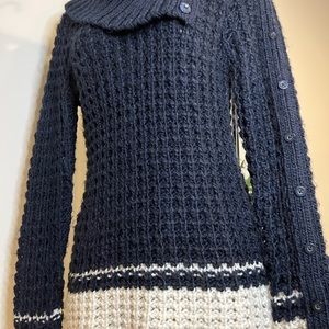Ann Taylor LOFT Dark Blue/Cream Sweater